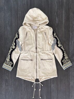 Free People Golden Quills Military Parka XS Tan